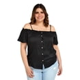 thumbnail image 1 of Blusa campesina con tirantes Zenobia Tallas Extras 11016 negro 38, 1 of 6