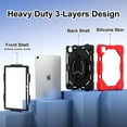 thumbnail image 2 of Elehold Case for iPad Air 11 Inch Case 2024 (6th Generation),Sturdy Heavy Duty Shockproof Protective Case with Rotating Handle Grip Stand, Shoulder Strap for iPad Air 11-inch M2 (2024),Red + Black, 2 of 8