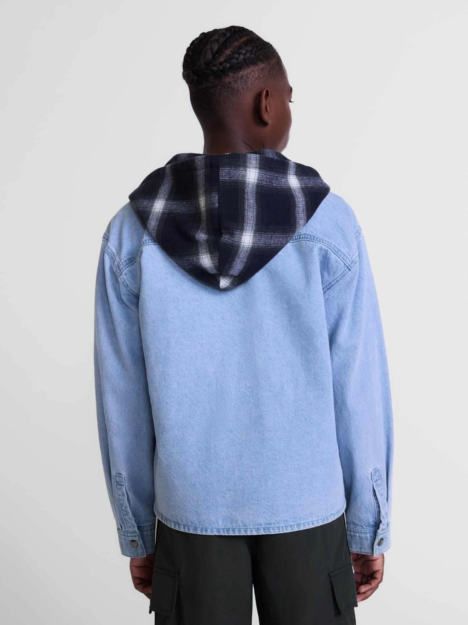 Weekend Academy Boys Hooded Denim Shacket, Sizes 4/5-18