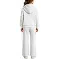 thumbnail image 5 of Vmberlty Kids 2 Piece Tracksuits Girl's Solid Color Fall Winter Outfits Zip Up Hooded Sweatshirts and Cargo Pants Casual Active Sets for 1‑13 Years, 5 of 6