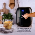 thumbnail image 2 of OVENTE Freidora de aire compacta, olla eléctrica caliente de 3,2 cuartos con potencia de 1400 W, pantalla táctil LED digital, apagado automático, cesta antiadherente apta para lavavajillas, perfecta p, 2 of 5