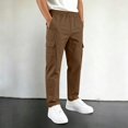 thumbnail image 2 of WERYOUNG Boys Girls Cargo Pants Elastic Drawstring Waist Straight Leg Trousers Kids Loose Fit Back To School Pants 15-16 Years, 2 of 6