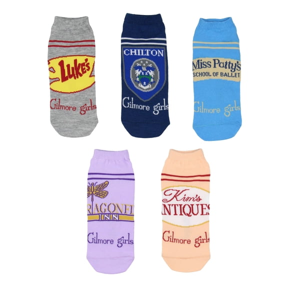Gilmore Girls 5 Pack Stars Hollow Luke's Diner Rory Lorelai Gilmore TV Series Low-Cut Womens Socks Shoe Size 4-10