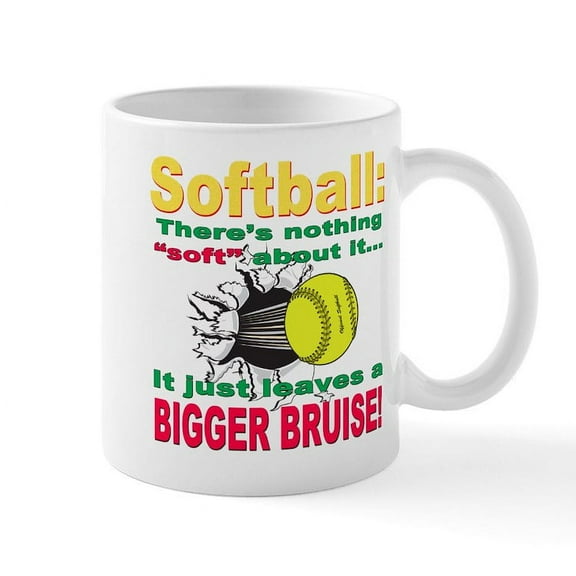 CafePress - Girls Softball Mug - 11 oz Ceramic Mug - Novelty Coffee Tea Cup