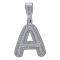thumbnail image 2 of 925 Sterling Silver Unisex CZ Letter Name Personalized Monogram Initial Alphabet a Charm Pendant Necklace 25.6x14.8mm Wi, 2 of 2