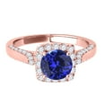 thumbnail image 2 of Mauli Jewels Rings for Women 1.25 Carat Diamond And Tanzanite Ring 4-prong 14k Rose Gold, 2 of 7