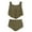 Army Green, variant on Two Piece Bikini Swimsuit for Women Ruffled Flounce Top with High Waisted Ruched Bathing Suit Tummy Control Bottom Army Green XXL