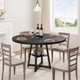 thumbnail image 1 of GloryStar 47 Inch Round Kitchen Table for 4, Farmhouse Style with Metal Legs for Compact Dining Areas, 1 of 9