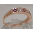 thumbnail image 3 of LBG 14k Rose Gold Natural Diamond & Pink Tourmaline Womens Eternity Ring - 11.75 (0.16 cttw, H-I Color, I2-I3 Clarity), 3 of 5