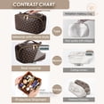 thumbnail image 6 of Travel Makeup Bag,2 in 1 Crossbody Cosmetic Zipper Pouch for Makeup Kit Organizer Bag with Handle&Strap,Brown, 6 of 7