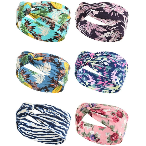 Vbiger 6Pcs Headbands for Women Moisturewicking Yoga Head Wraps