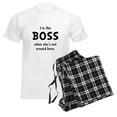 thumbnail image 6 of CafePress - Im The Boss Shes Not Around Men's Light Pajamas - Men's Light Loose Fit Cotton Pajama Set, 6 of 7