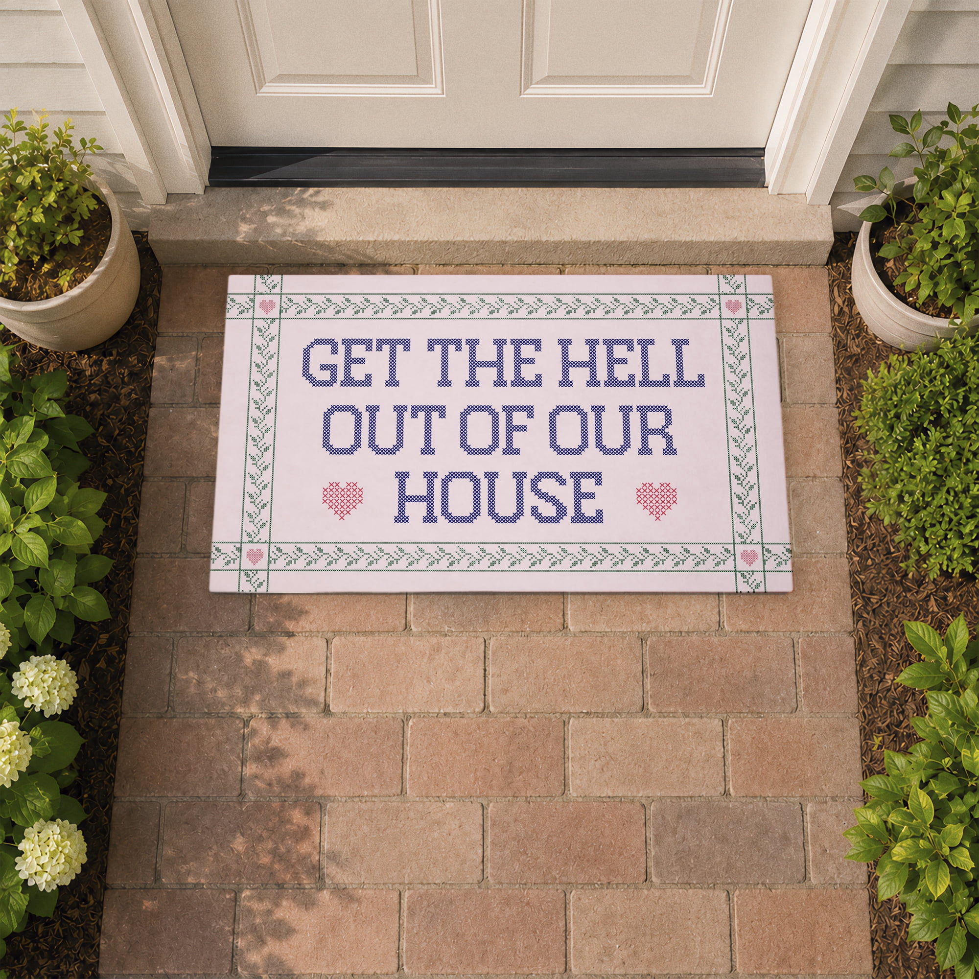 Stupell Industries Sassy Get Out Exit Warning Printed Outdoor Door Floor Mat, design by Lil' Rue