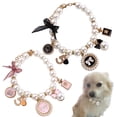 thumbnail image 1 of 2 pcs Dog Pearls Necklace  Jewelry for Small Dogs Puppy  Bling Rhinestones Cat Wedding Collar, 1 of 11