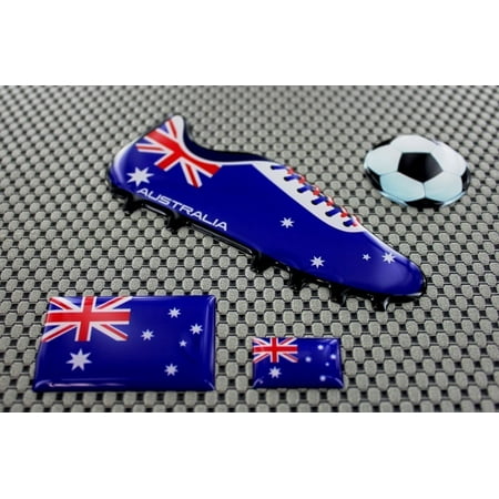 Australia Football Soccer Shoe 3D Decal Sticker Flag Set World
