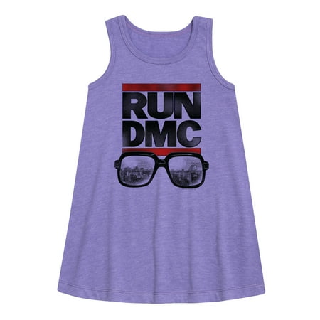 

Run DMC Glasses Logo - Toddler and Youth Girls A-line Dress