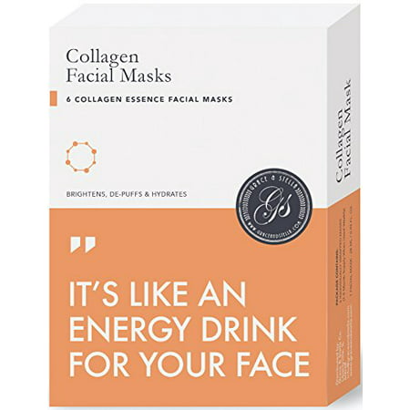 Grace & Stella Collagen Facial Sheet Masks (6 masks) - for Anti-Aging & Wrinkle