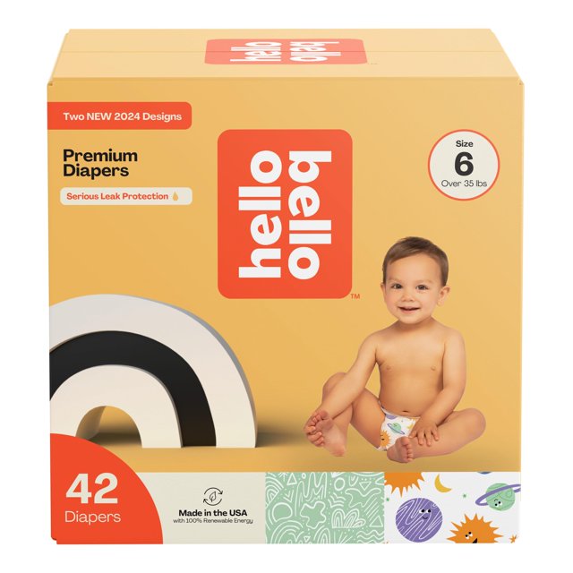 Pañales Hello Bello talla 6 premium, 42 unidades, diseños celestiales