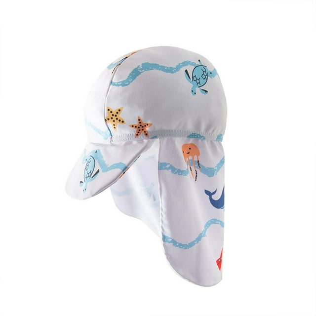 Sunnyoo Toddler Boys One Piece Swimsuit Graphic Quick Dry Rash Guard with Hat Bathing Suit