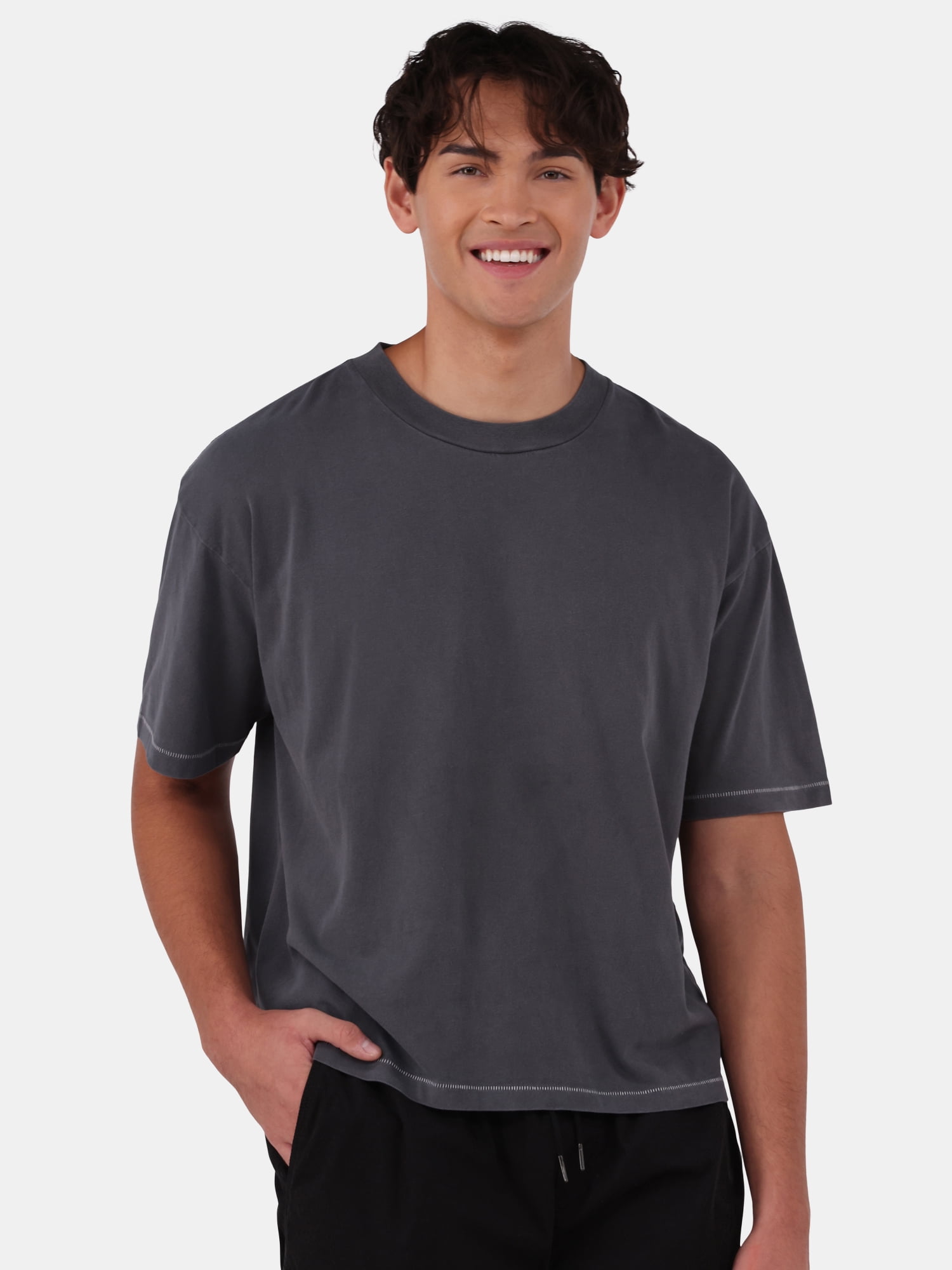 No Boundaries All Gender Cotton Oversize Tee with Short Sleeves, Men's and Big Men's