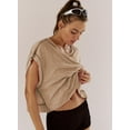 thumbnail image 4 of Women Short Sleeve Workout Shirts Open Back Tops Casual Yoga  Athletic Gym Slouchy Crop Running Tees, 4 of 15