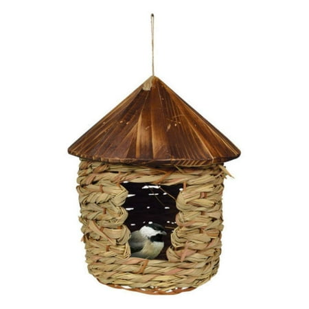 - SE10355 Large Hanging Grass Twine House with Roof (Set of 1), Songbird Essentials Large Organic Roosting Pocket with Cedar Roof By Songbird Essentials