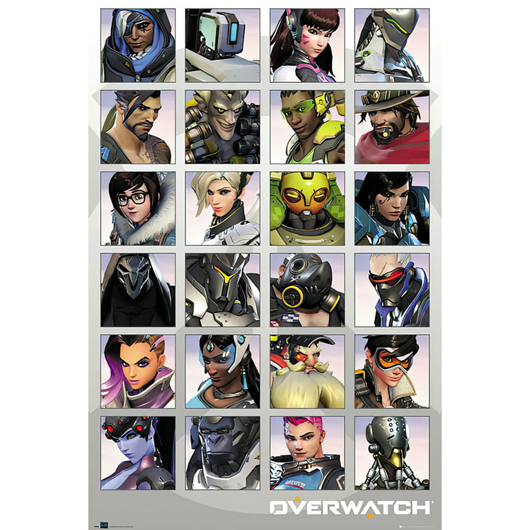 Sikker Kan beregnes Perseus Overwatch - Gaming Poster / Print (Character Grid) (Clear Poster Hanger) -  Walmart.com