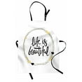 thumbnail image 1 of Saying Apron, Positive Words in Lines and Hearts Circle, Unisex Kitchen Bib with Adjustable Neck for Cooking Gardening, Adult Size, Yellow Grey, by Ambesonne, 1 of 4