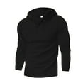 thumbnail image 3 of Waffle Hoodies for Men Drawstring Sweatshirt V Neck Tops Long Sleeve Hooded Pullover Casual Sweater Sports Golf Hoodies Classic Plain Pullovers Lightweight Outdoor Sweatshirts, 3 of 7