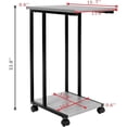 thumbnail image 2 of JJS Side End C Table for Sofa, Living Room Couch Table Snack Table That Slide Under for Small Spaces Cement/Black, 2 of 7