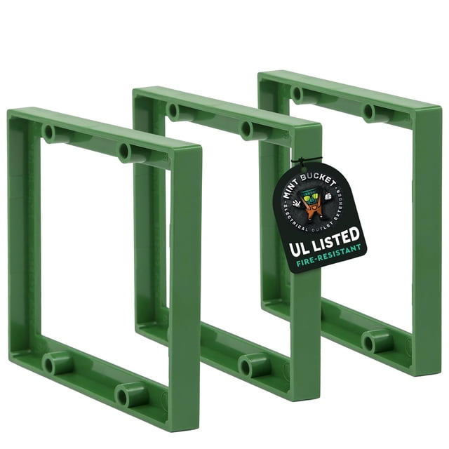 Extensores para caja eléctrica de 3/8" de doble módulo, paquete de 3, Mint Bucket