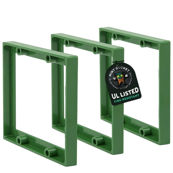 Extensores para caja eléctrica de 3/8" de doble módulo, paquete de 3, Mint Bucket