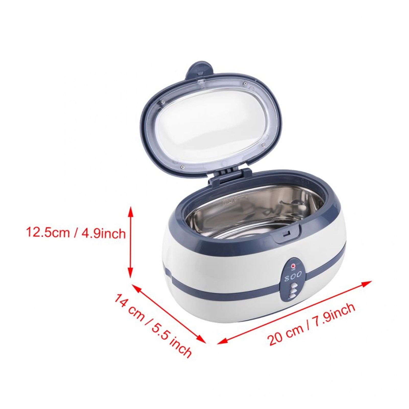600ml Ultrasonic Cleaner Ultrasonic Bath Cleaner Circuit Board Jewelry Watch Glasses Razor Dental Ultrasound Cleaning Machine ,Strong Cleaning