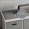 thumbnail image 4 of HOMCOM Shoe Bench with Cushion Seat, 2 Fabric Drawers for Entryway Hallway, 4 of 10