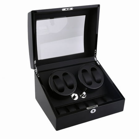 Quiet Automatic Rotation 4+6 Watch Winder Case Display Box Luxury Storage Holder Organizer Case Perfect Gift