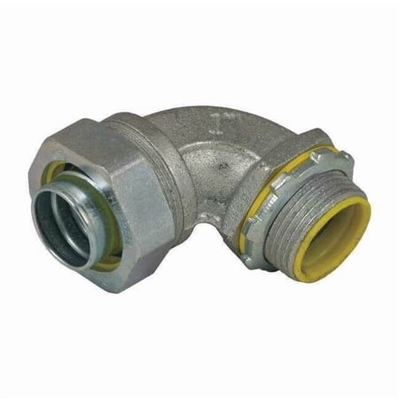 Conduit Fitting Connector, 1-1/4 in, Liquid-Tight, Steel, Electro Zinc Plated, Gray 3545