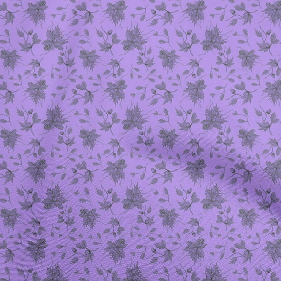 oneOone Cotton Cambric Purple Fabric Autumn Leaves Sewing Craft Projects Fabric Prints By Yard 42 Inch Wide