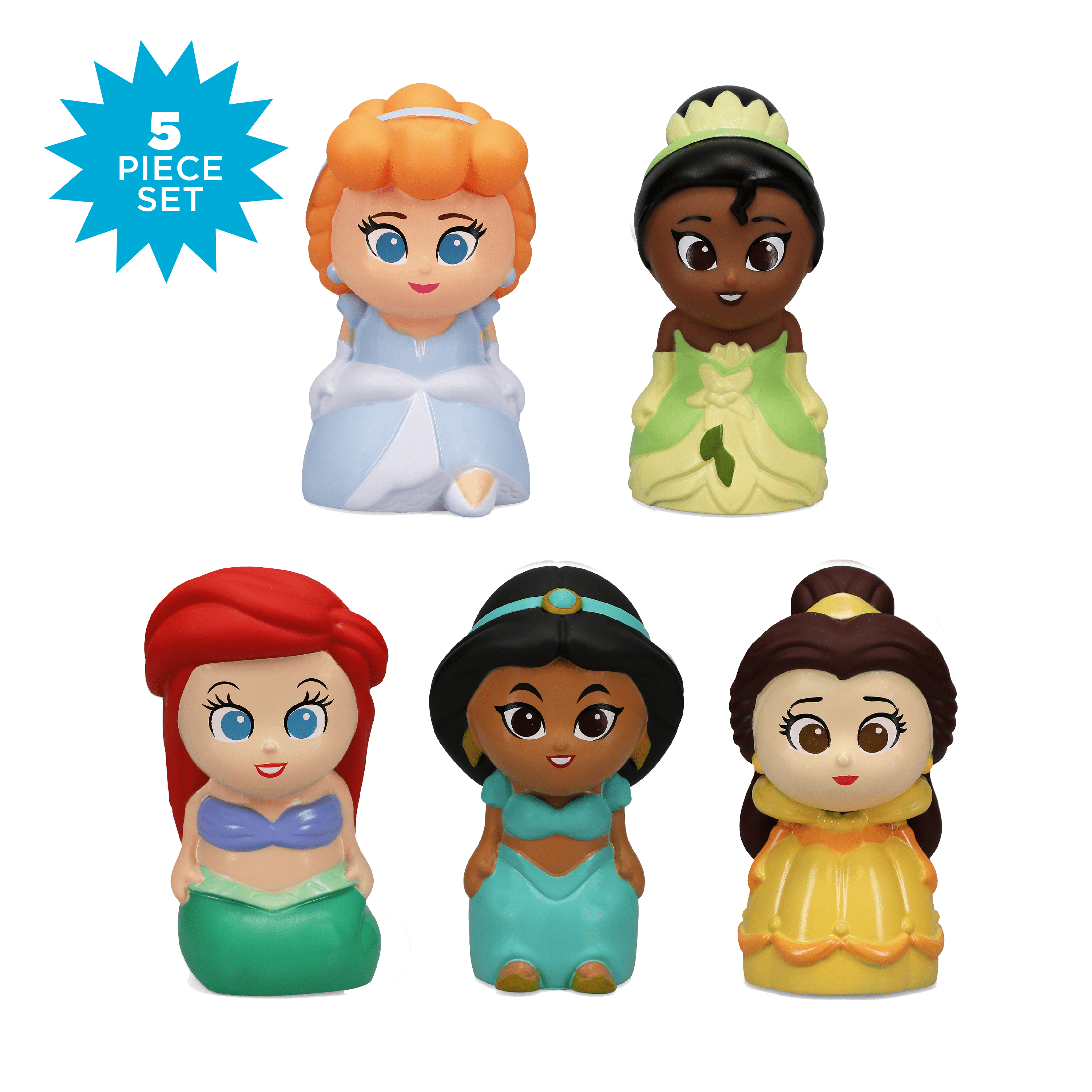 Disney Princess Bath Squirter Set with Organizer Bucket - 5 Piece