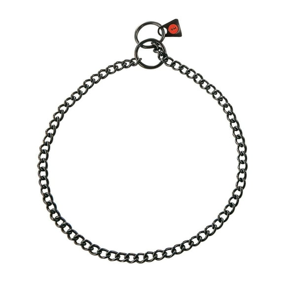 Herm Sprenger Collier, Lien Rond Taille 21,7 Pouces(55cm) / Jauge de Fil 0,08 Pouces(2,0 mm) Acier Inoxydable Noir