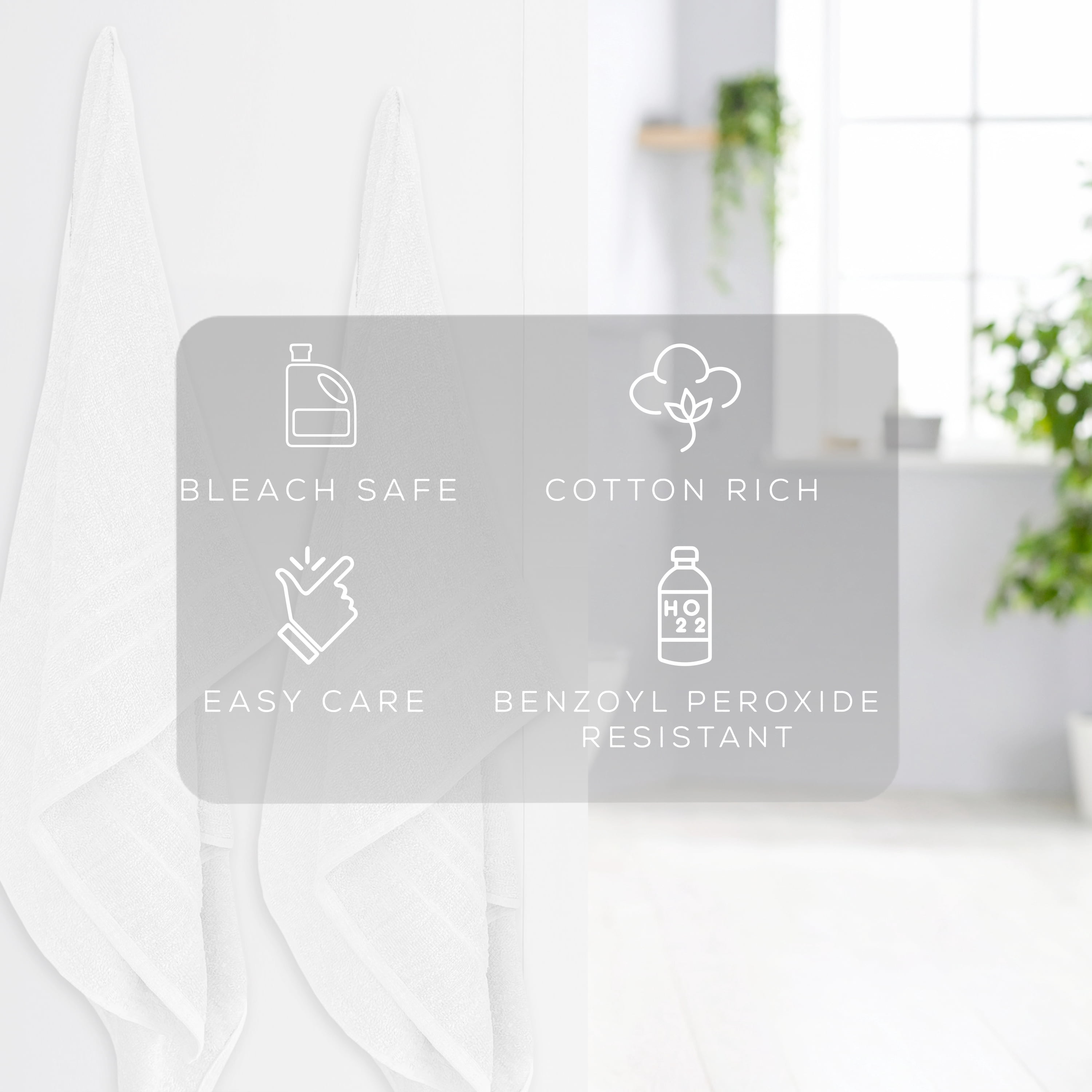 True Hue Bleach Safe Bath Towel, White