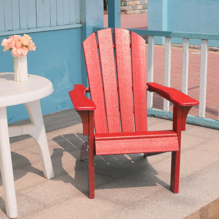 Red plastic patio deals chairs