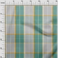 thumbnail image 2 of oneOone Cotton Poplin Dusty Teal Blue Fabric Madras Check Sewing Material Print Fabric By The Yard 56 Inch Wide, 2 of 4