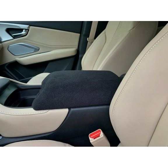 Auto Console Covers- Fits the Acura RDX 2019-2024 Center Console Armrest Cover Fleece Fabric- Black