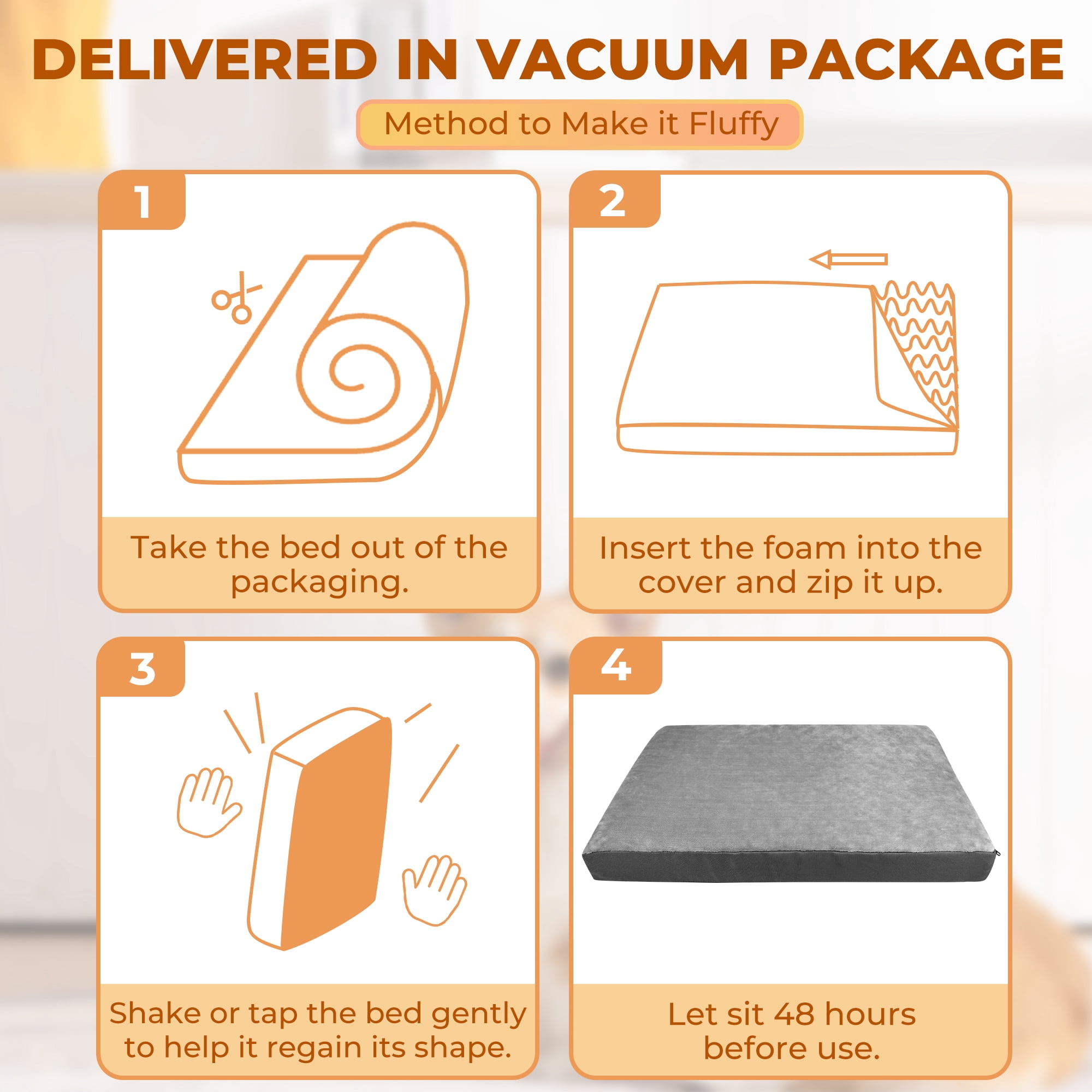 Tolobeve Dog Bed for Medium Large Dogs - Double Side Using Dog Crate Bed with Removable Washable Cover, Egg Crate Foam Support Pet Bed Mat (Grey)