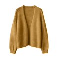 thumbnail image 6 of Cardigan Sweaters for Women Knit Baggy Shirts Oversized Shirts for Women Cute Tops Casual Tops for Women Fall Outfits for Women Workout Tops for Women,Yellow,A, 6 of 6