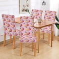 thumbnail image 2 of Yayeee 4 Pack Dining Chair Covers Stretch Parson Chairs Slipcovers Seat Protector, Light Pink Doughnuts, 2 of 6