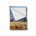 thumbnail image 2 of Landscape Soft Flannel Fleece Blanket, Plant Theme Tree Desert Sossusvlei Namibia Southern Africa Photo Print, Cozy Plush for Indoor and Outdoor Use, 60" x 80", Sky Blue and Marigold, by Ambesonne, 2 of 6