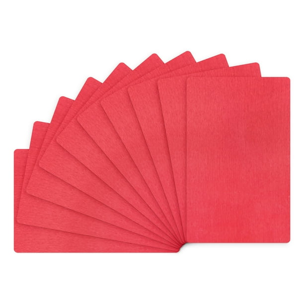 Uxcell 10-Pack Tarjetas de Visita de Metal en Blanco, 80x50x0.5mm Aluminio Rojo