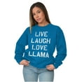thumbnail image 4 of Live Laugh Love Llama Alpaca Humor Women Crewneck Sweatshirt Brisco Brands 2X, 4 of 6