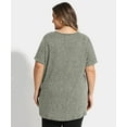 thumbnail image 4 of TIYOMI Women's Plus Size Green Tops 3X Summer Short Sleeve Knitting Tops Crewneck Shirts Pocket Workout Pullover Solid Knitted Sweaters Casual T-Shirt Loose Fit Summer Tee 3XL 22W 24W, 4 of 7